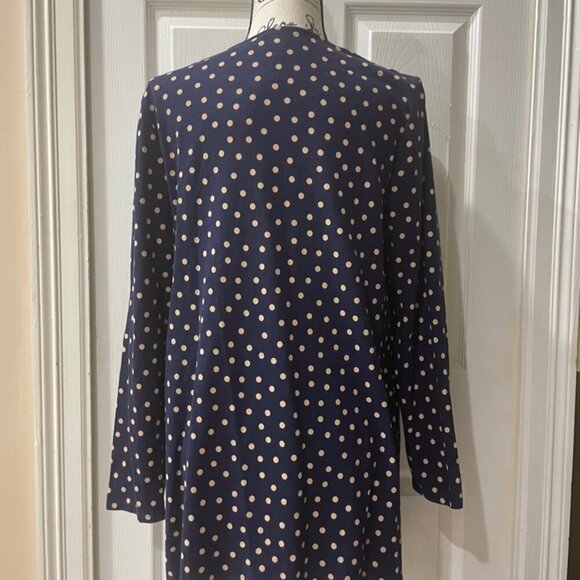 POLKA DOT NAVY BLUE  PINK PREPPY CARDIGAN CHICOS SIZE 1 US MEDIUM - Picture 12 of 16